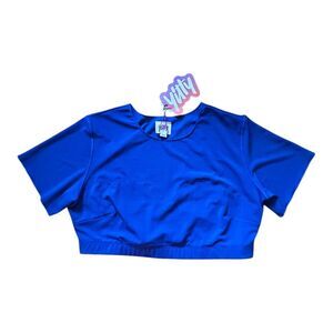 Yitty Mesh Me Smoothing Blue Midi Crop Top